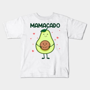 Mamacado Baby Announcement Pregnancy Reveal Avocado Gift Women Mother day Kids T-Shirt